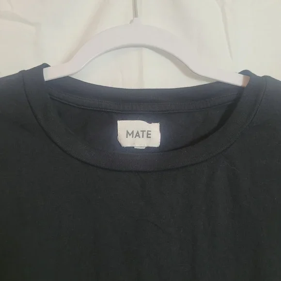 MATE the Label Womens Black Boxy Cropped Short Sleeve T-Shirt XL Organic Cotton - Picture 3 of 10